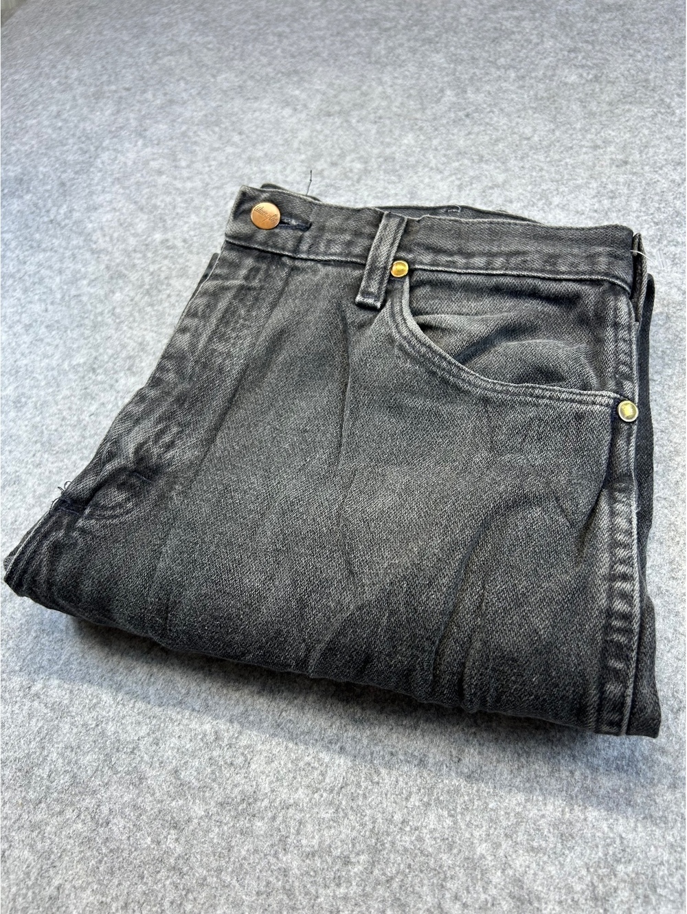 Wrangler Jeans Men Sz 32x31 Black Straight Fit Denim Pants Cowboy Cut Western